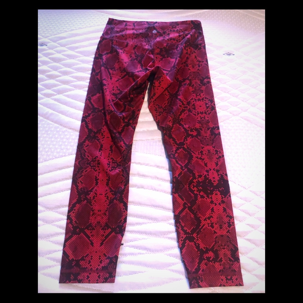Lululemon Red Snakeskin Leggings
